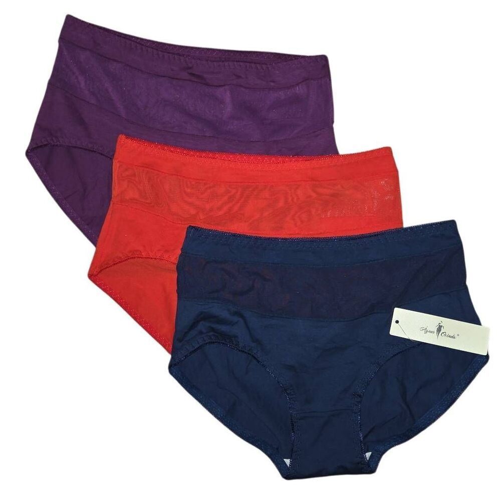 Agnes Orinda for Target 3 Pack Mid-Waist Soft Hipster Lace Briefs Multi Medium